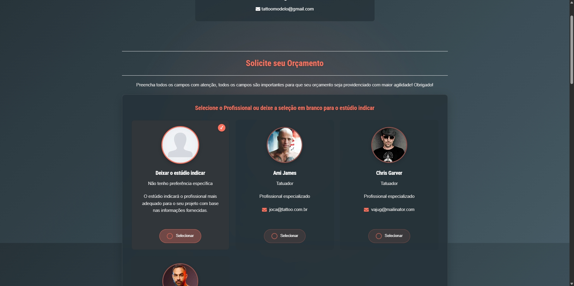 Sistema de orçamentos GestãoInk