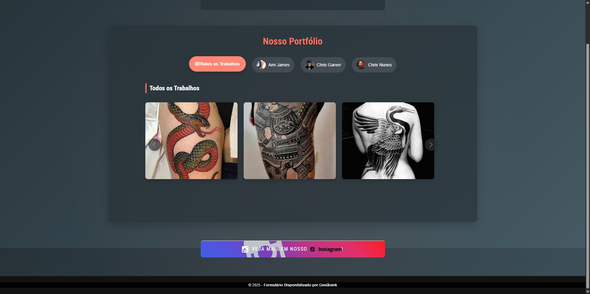 Portfólio dos Artistas